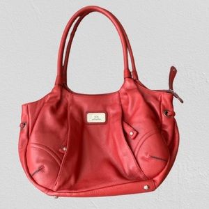 Isaac Mizrahi Red Hobo Style Shoulder Bag